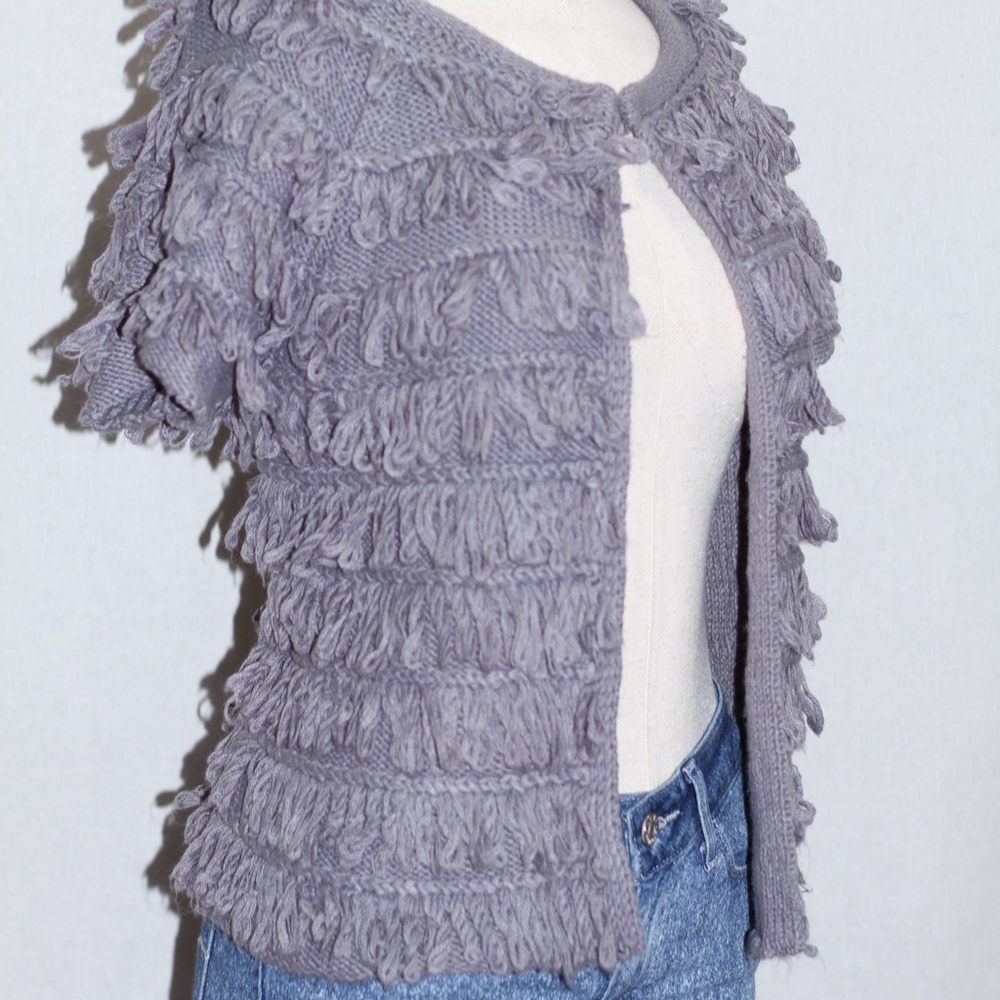 Grey Fringed Sweater - Picture 6 of 11
